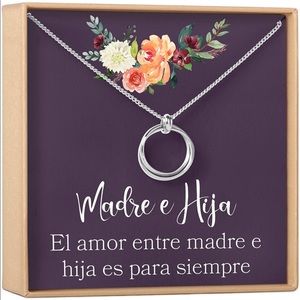 Dear Ava Collar Regalo Madre e Hija: Día de la Madre Silver